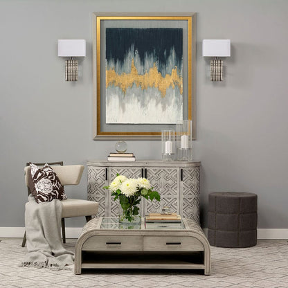 Mercana - Beacon 20.5"H Gray Fabric w/ Metal Tacks Round Ottoman - 50272_CLOSEOUT view 4