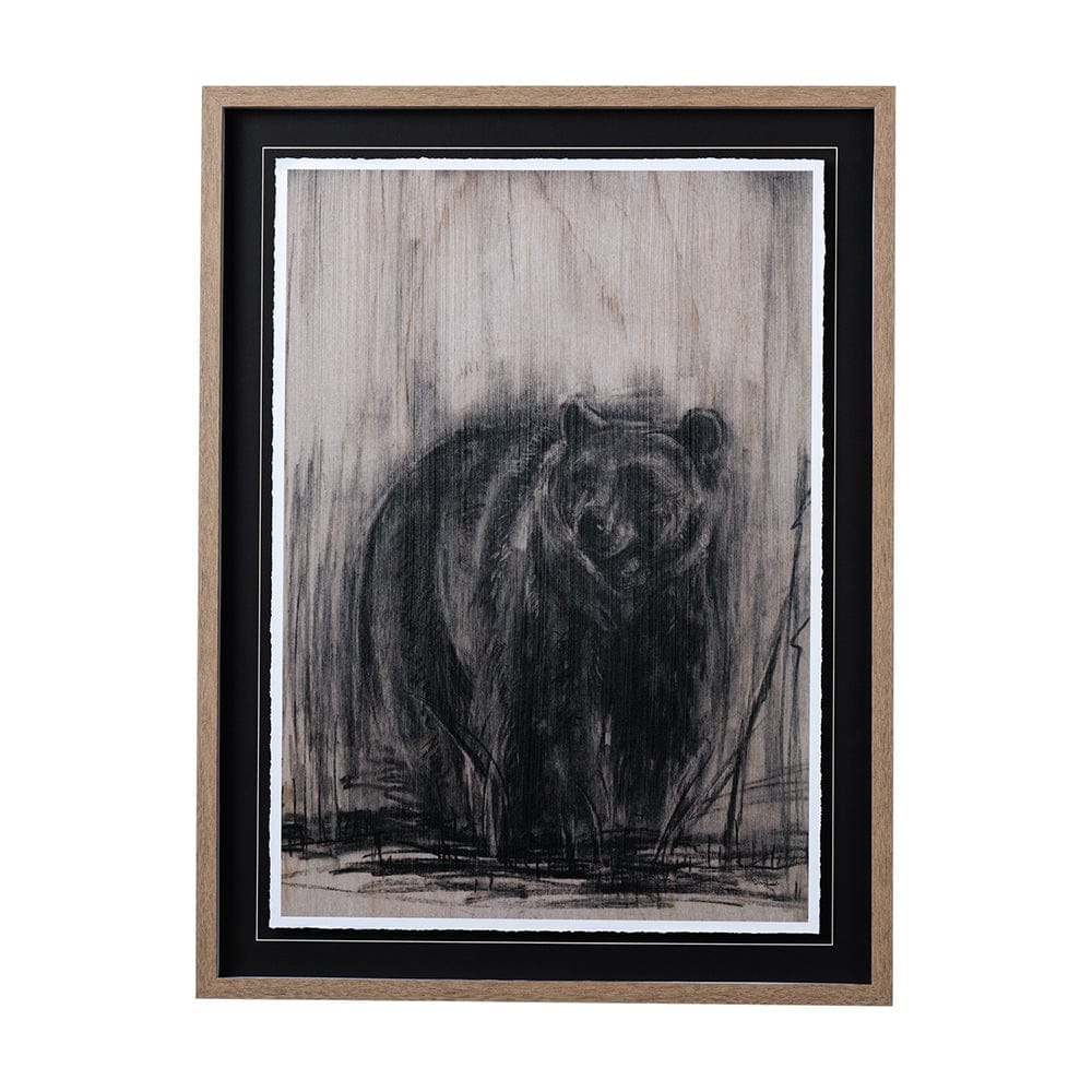 Mercana - Bear & Moose II by Mercana Studio a Hand Embellished Textured Framed Art Print Matted under Glass - 12796 view 1