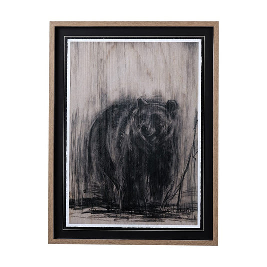 Mercana - Bear & Moose II by Mercana Studio a Hand Embellished Textured Framed Art Print Matted under Glass - 12796 view 1