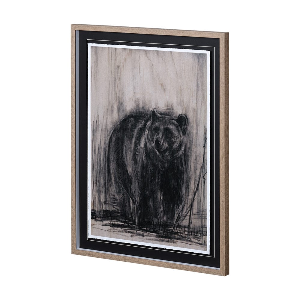 Mercana - Bear & Moose II by Mercana Studio a Hand Embellished Textured Framed Art Print Matted under Glass - 12796 view 2