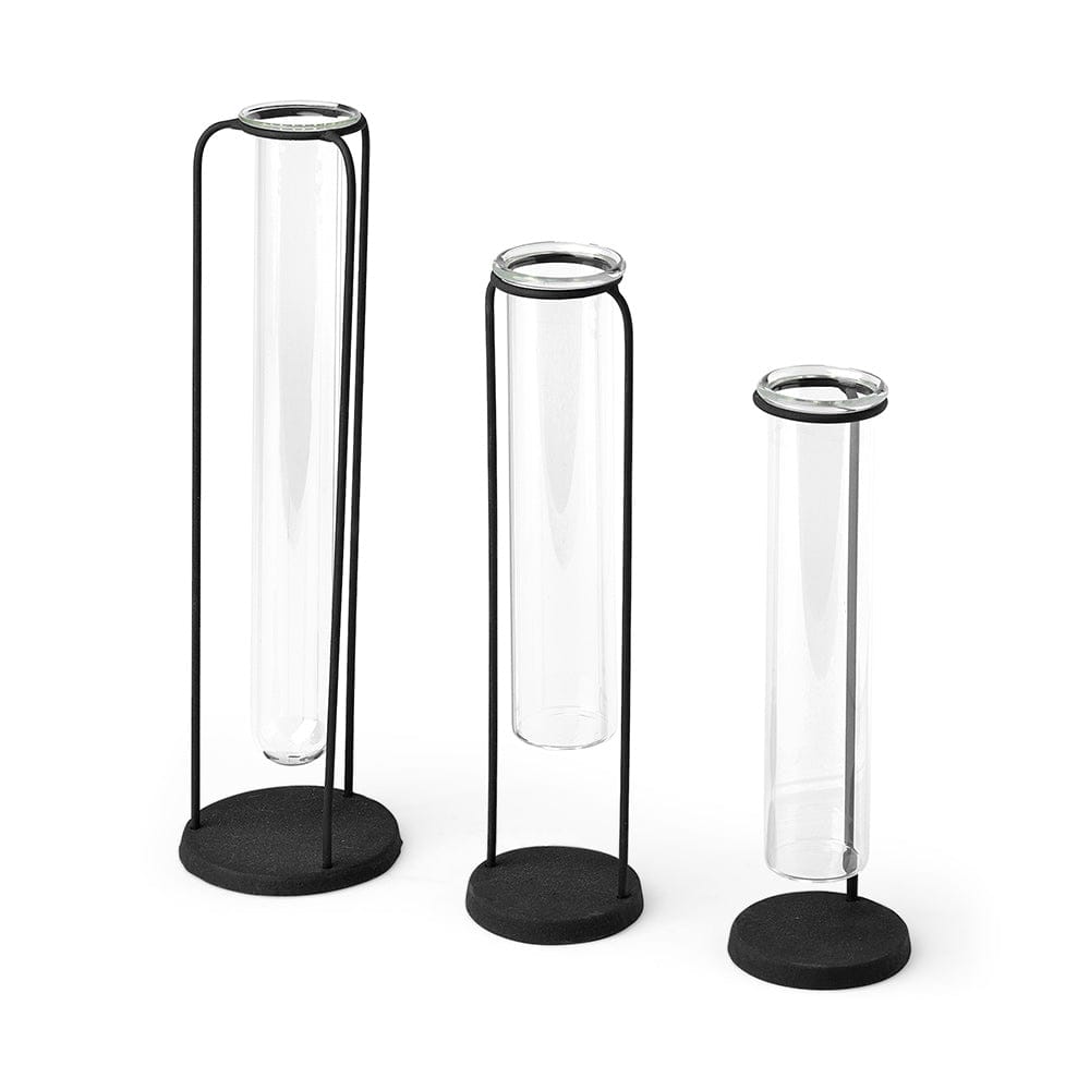 Mercana - Beeker Set Of Three Black Metal Test Tube Style Vases - 68600_CLOSEOUT view 1