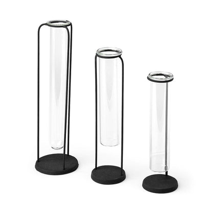 Mercana - Beeker Set Of Three Black Metal Test Tube Style Vases - 68600_CLOSEOUT view 1