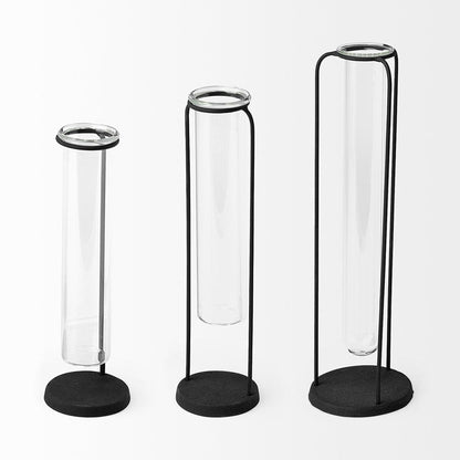 Mercana - Beeker Set Of Three Black Metal Test Tube Style Vases - 68600_CLOSEOUT view 2