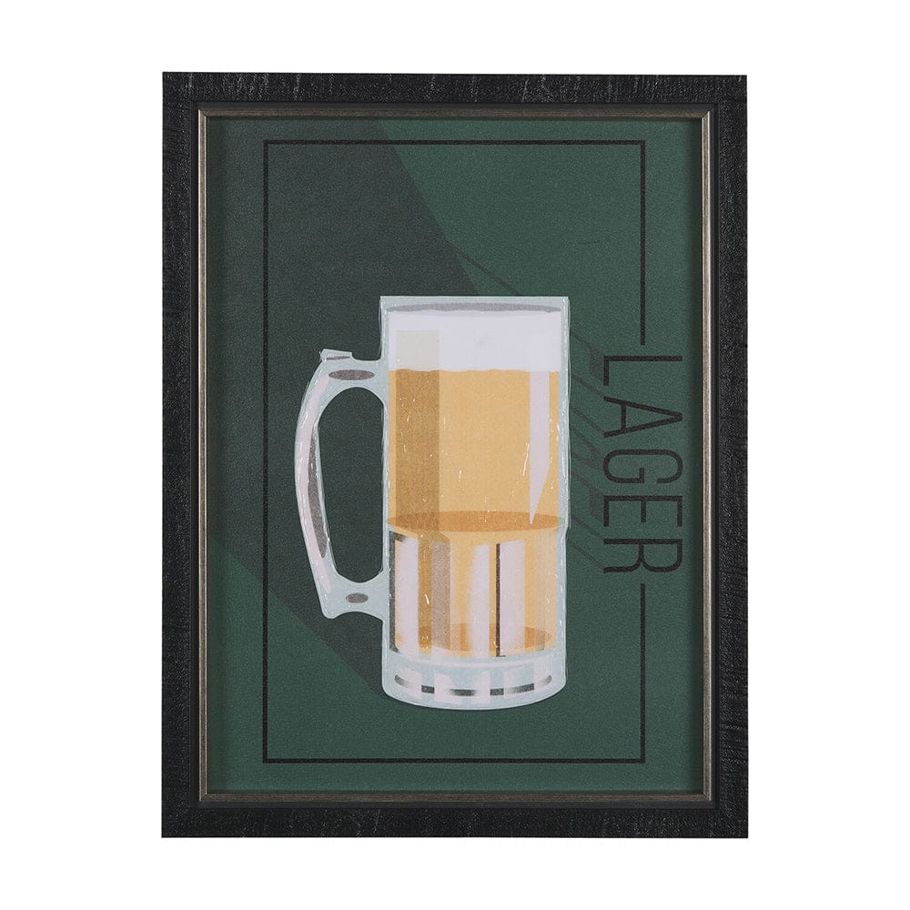 Mercana - Beer Poster Lager by Mercana Studio a Hand Embellished Textured Framed Art Print - 14915 view 1