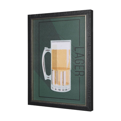 Mercana - Beer Poster Lager by Mercana Studio a Hand Embellished Textured Framed Art Print - 14915 view 2