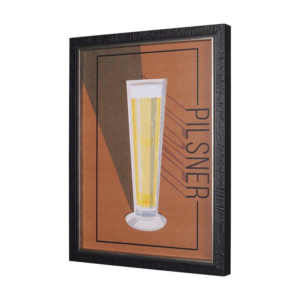Mercana - Beer Poster Pilsner by Mercana Studio a Hand Embellished Textured Framed Art Print - 14912 view 2