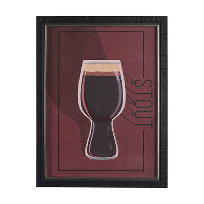 Mercana - Beer Poster Stout by Mercana Studio a Hand Embellished Textured Framed Art Print - 14911 view 1