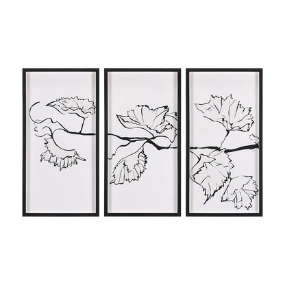 Mercana - Begonia Vine Left by Mercana Studio Hand Embellished Textured Framed Art Print Matted under Glass - 14678 view 1