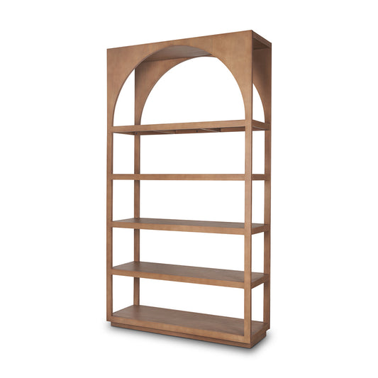 Mercana - Bela Arched Shelving Unit Medium Brown Wood - 70579-AB view 1
