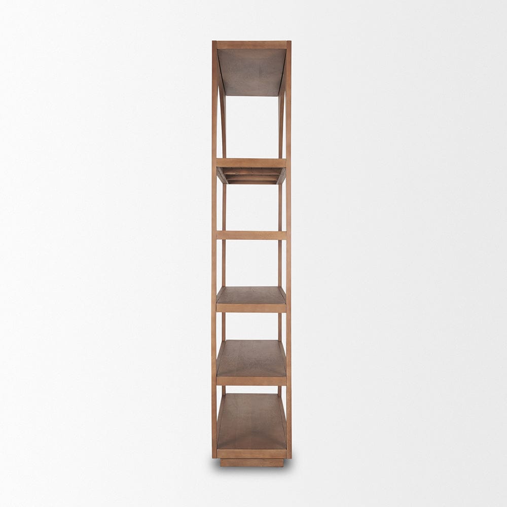 Mercana - Bela Arched Shelving Unit Medium Brown Wood - 70579-AB view 3