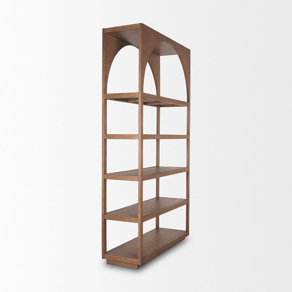Mercana - Bela Arched Shelving Unit Medium Brown Wood - 70579-AB view 4