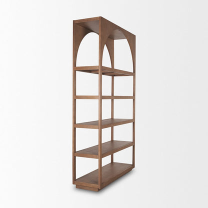 Mercana - Bela Arched Shelving Unit Medium Brown Wood - 70579-AB view 4