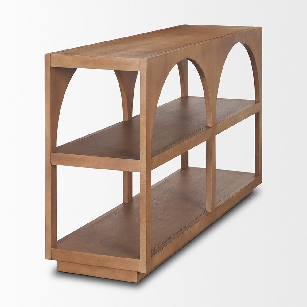 Mercana - Bela Small Arched Console Table Medium Brown Wood - 70581 view 4