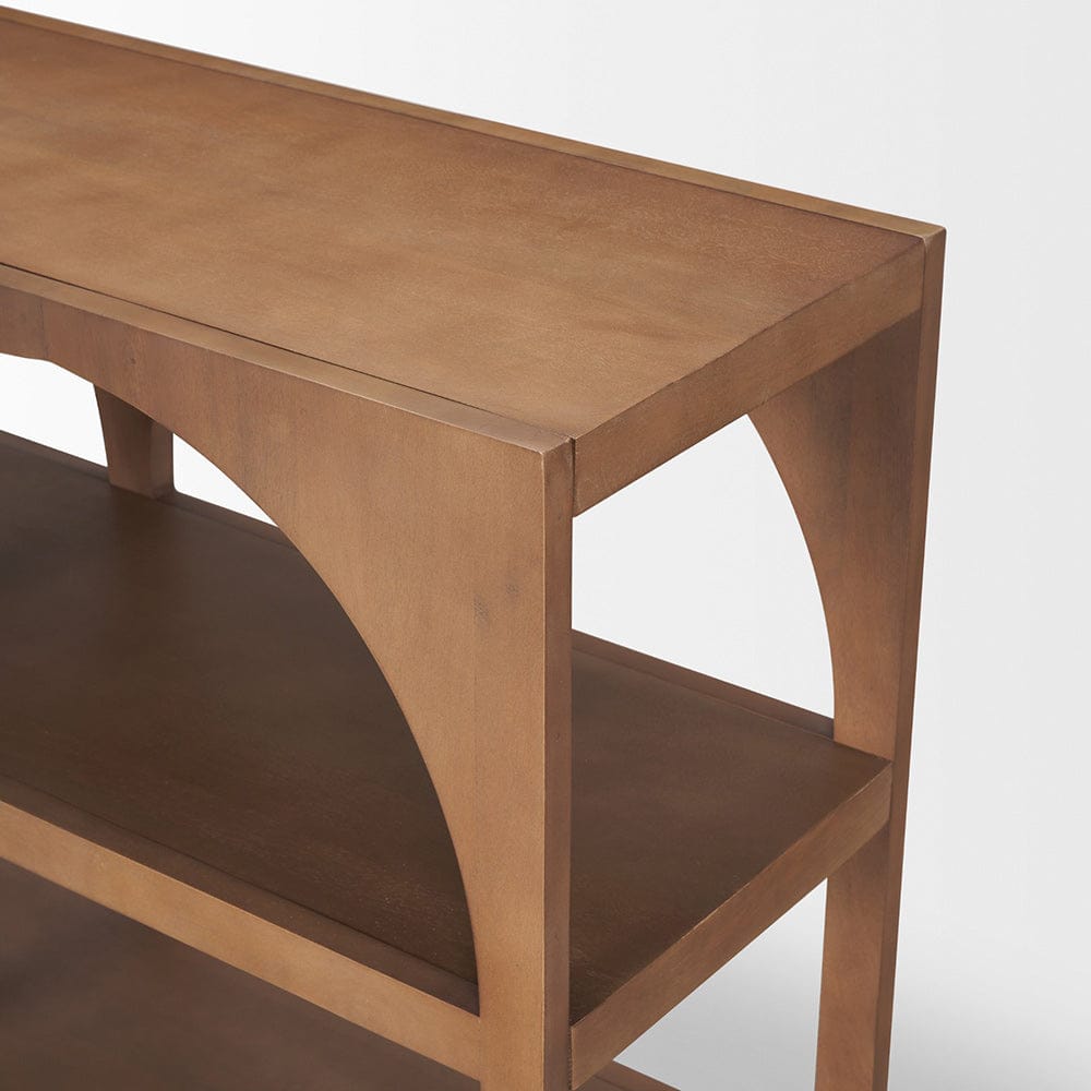 Mercana - Bela Small Arched Console Table Medium Brown Wood - 70581 view 5
