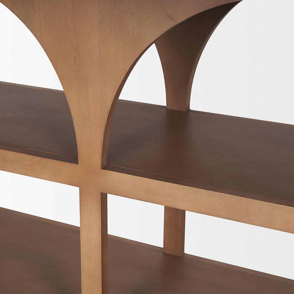 Mercana - Bela Small Arched Console Table Medium Brown Wood - 70581 view 6