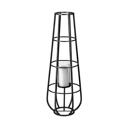 Mercana - Bella Large Black Metal Cylindrical Cage Candle Holder Lantern - 68980_CLOSEOUT view 1