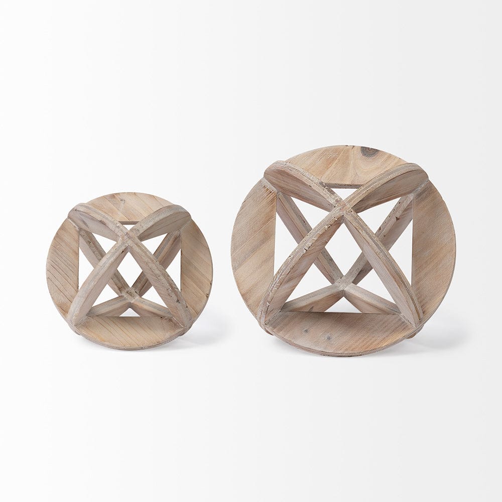 Mercana - Bellatrix II Large 7L x 7W Natural Decorative Wooden Sphere - 68644 view 2