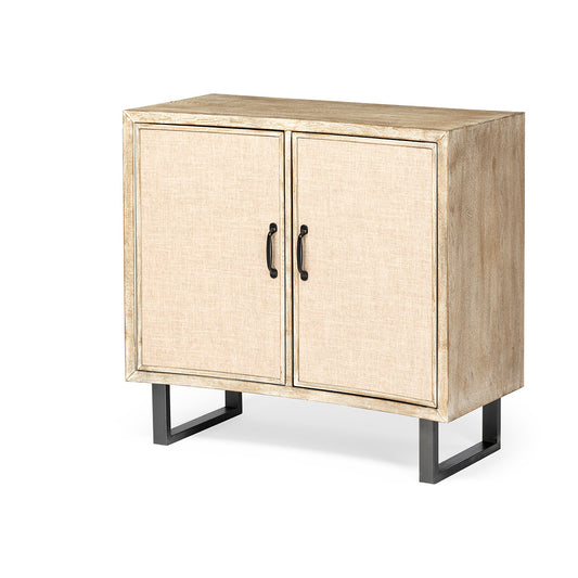 Mercana - Bellefontaine 34L x 16W Natural Fir Veneer And Fabric 2 Door Accent Cabinet - 67635 view 1