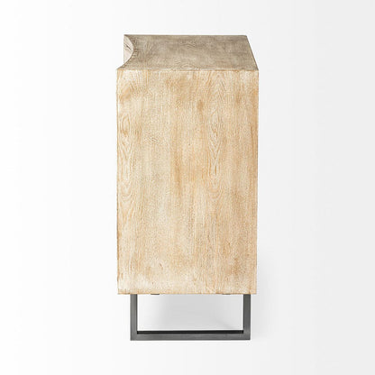 Mercana - Bellefontaine 34L x 16W Natural Fir Veneer And Fabric 2 Door Accent Cabinet - 67635 view 3