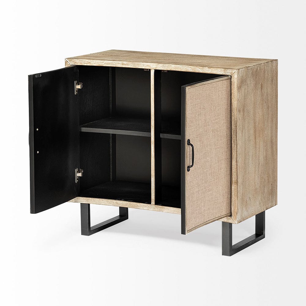 Mercana - Bellefontaine 34L x 16W Natural Fir Veneer And Fabric 2 Door Accent Cabinet - 67635 view 5
