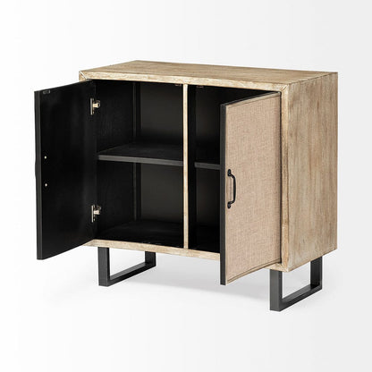 Mercana - Bellefontaine 34L x 16W Natural Fir Veneer And Fabric 2 Door Accent Cabinet - 67635 view 5