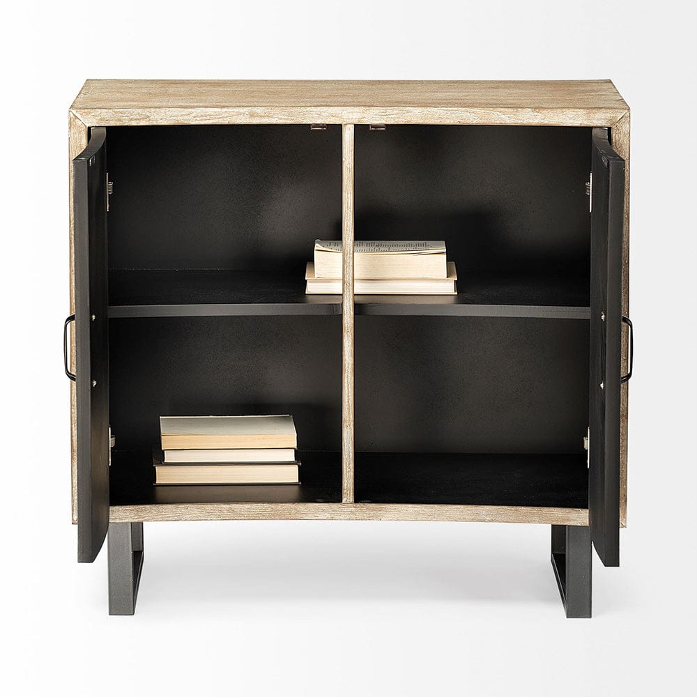 Mercana - Bellefontaine 34L x 16W Natural Fir Veneer And Fabric 2 Door Accent Cabinet - 67635 view 6