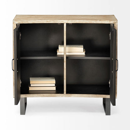 Mercana - Bellefontaine 34L x 16W Natural Fir Veneer And Fabric 2 Door Accent Cabinet - 67635 view 6