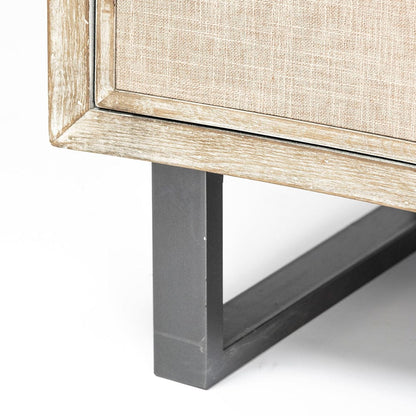 Mercana - Bellefontaine 34L x 16W Natural Fir Veneer And Fabric 2 Door Accent Cabinet - 67635 view 9