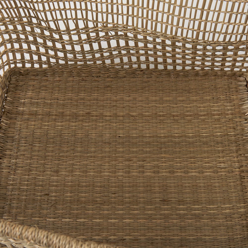 Mercana - Bellisa 18.5L x 14.6W x 11.0H Medium Brown Seagrass Rectangular Basket W/ Handles (Set of 2) - 69585 view 7