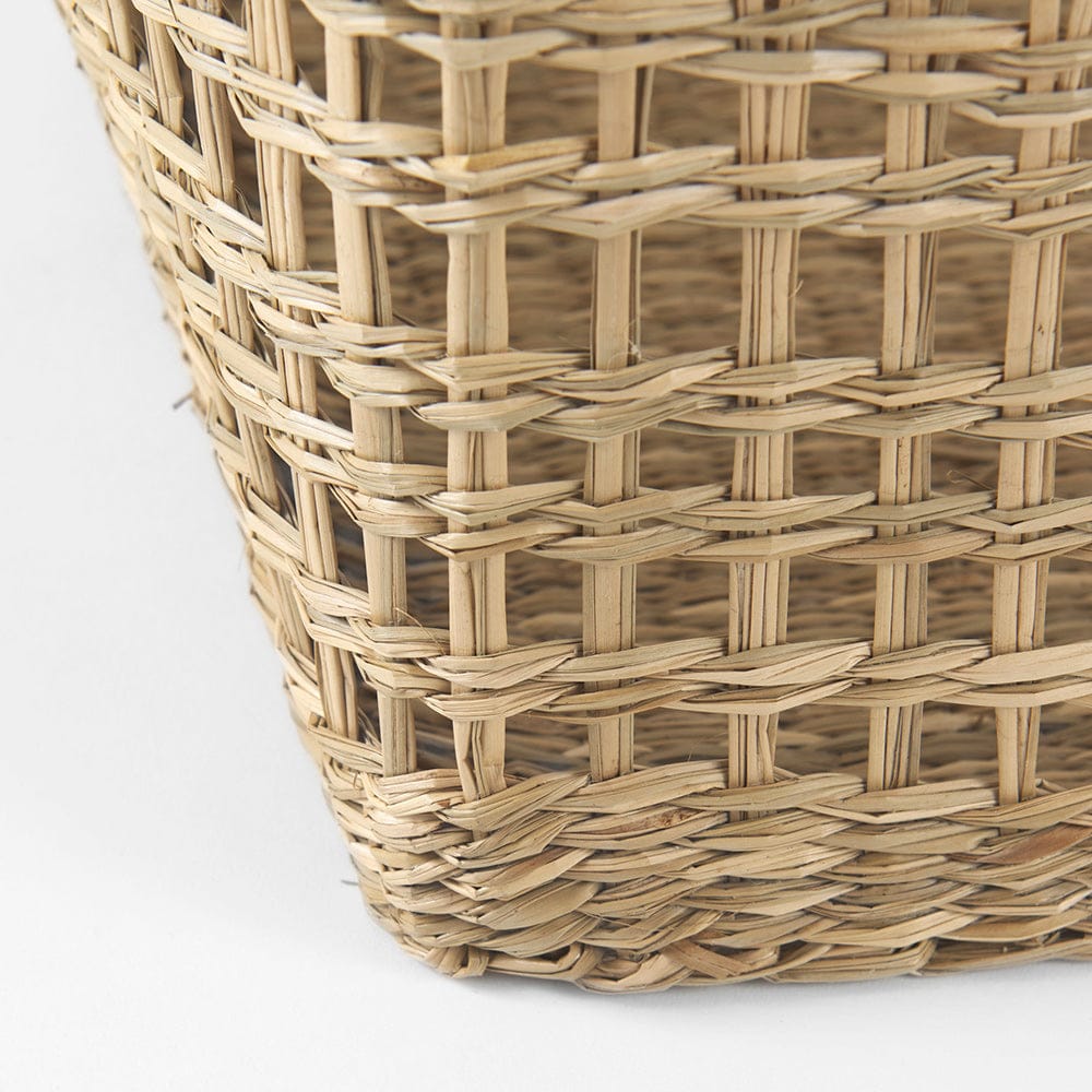 Mercana - Bellisa 18.5L x 14.6W x 11.0H Medium Brown Seagrass Rectangular Basket W/ Handles (Set of 2) - 69585 view 8