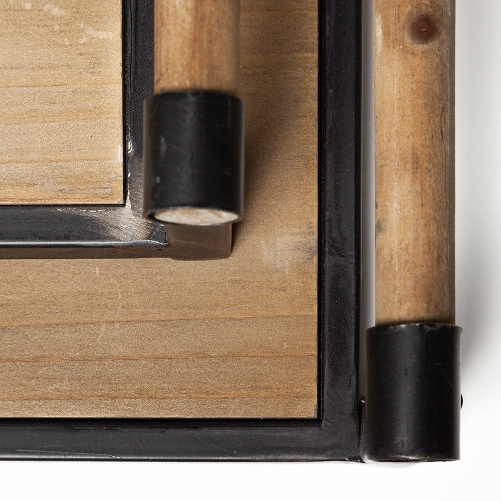 Mercana - Benson Brown Wood Black Metal Trays (Set of 2) - 67701 view 6