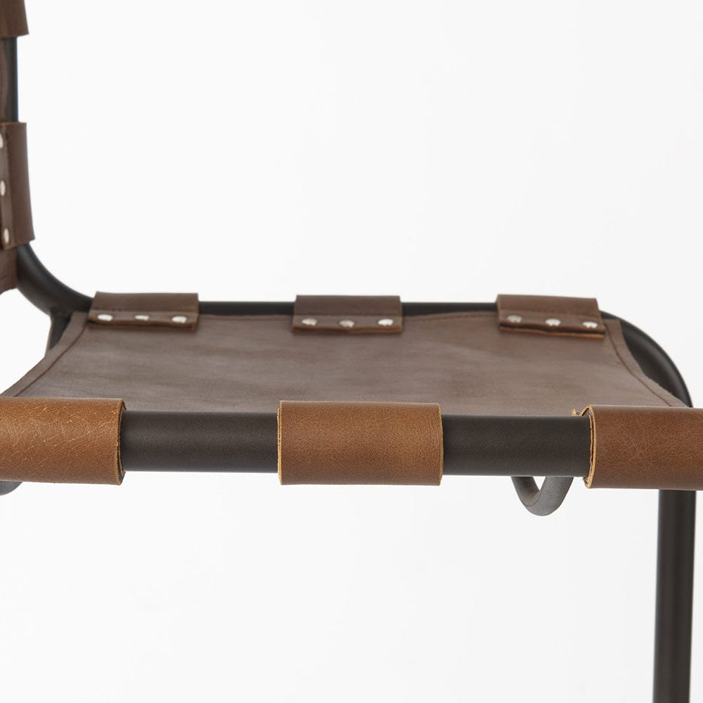 Mercana - Berbick 20.5 x 24.75 x 39 Medium Brown Leather W/ Iron Frame Counter Stool - 69277_CLOSEOUT view 8