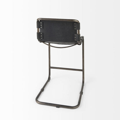 Mercana - Berbick 21L x 25W x 38H Black Leather W/ Iron Frame Counter Stool - 69276_CLOSEOUT view 5