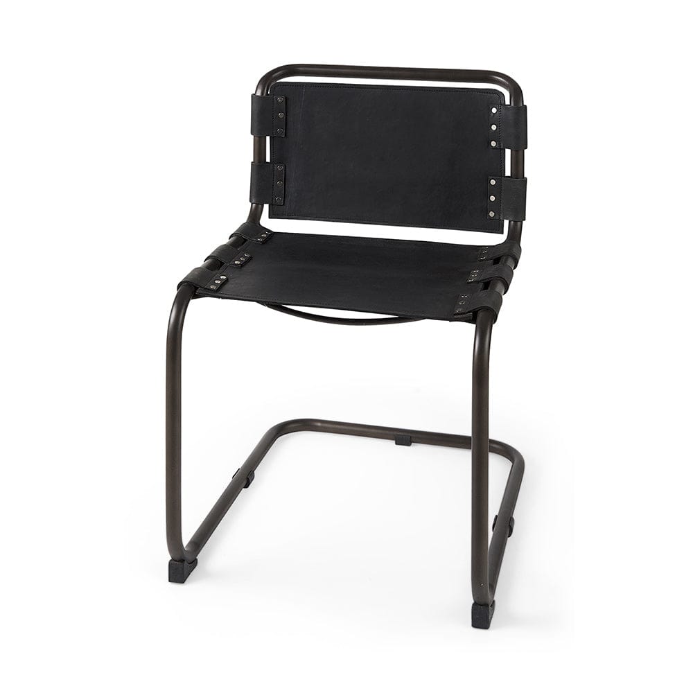 Mercana - Berbick 33" Total Height Black Leather w/ Iron Frame Dining Chair - 69273 view 1