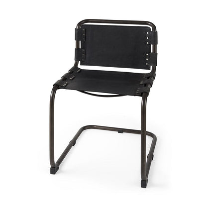 Mercana - Berbick 33" Total Height Black Leather w/ Iron Frame Dining Chair - 69273 view 1