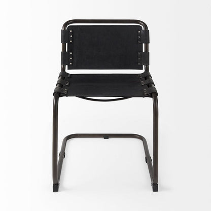 Mercana - Berbick 33" Total Height Black Leather w/ Iron Frame Dining Chair - 69273 view 2