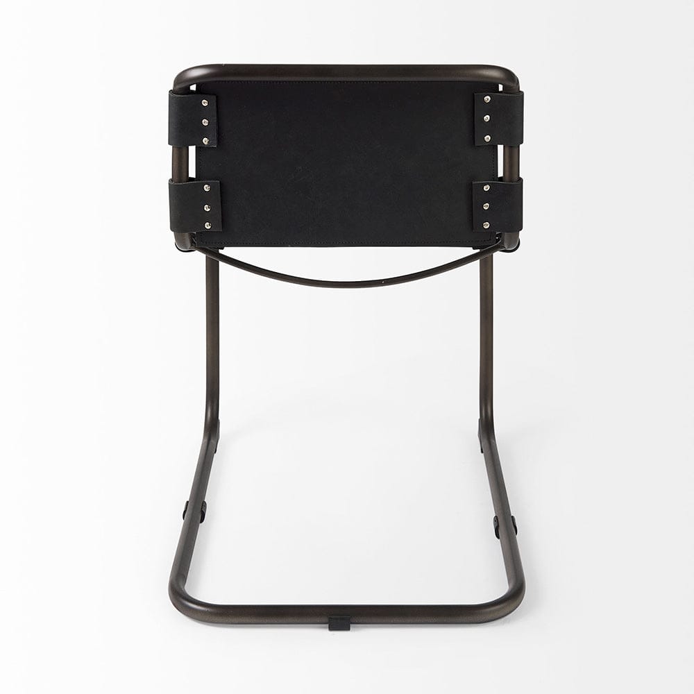 Mercana - Berbick 33" Total Height Black Leather w/ Iron Frame Dining Chair - 69273 view 4