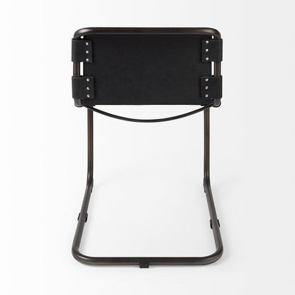 Mercana - Berbick 33" Total Height Black Leather w/ Iron Frame Dining Chair - 69273 view 4
