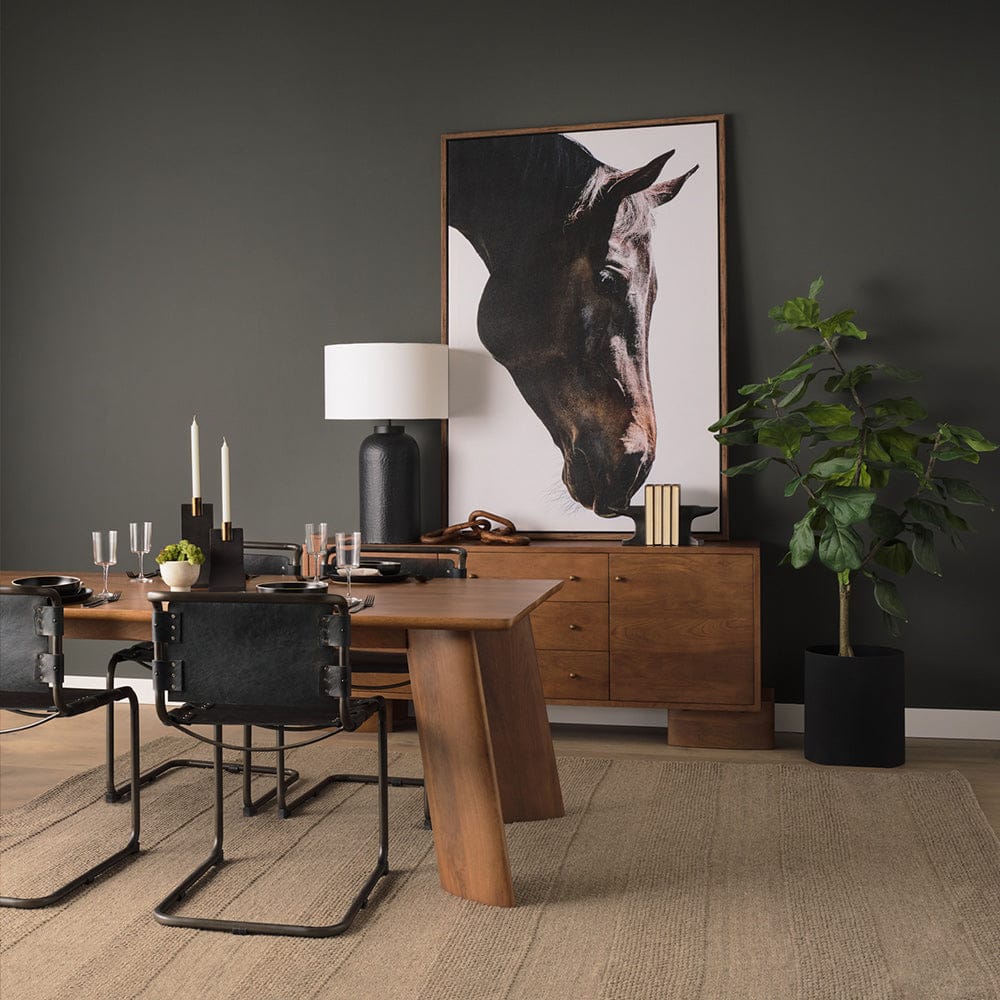 Mercana - Berbick 33" Total Height Black Leather w/ Iron Frame Dining Chair - 69273 view 12