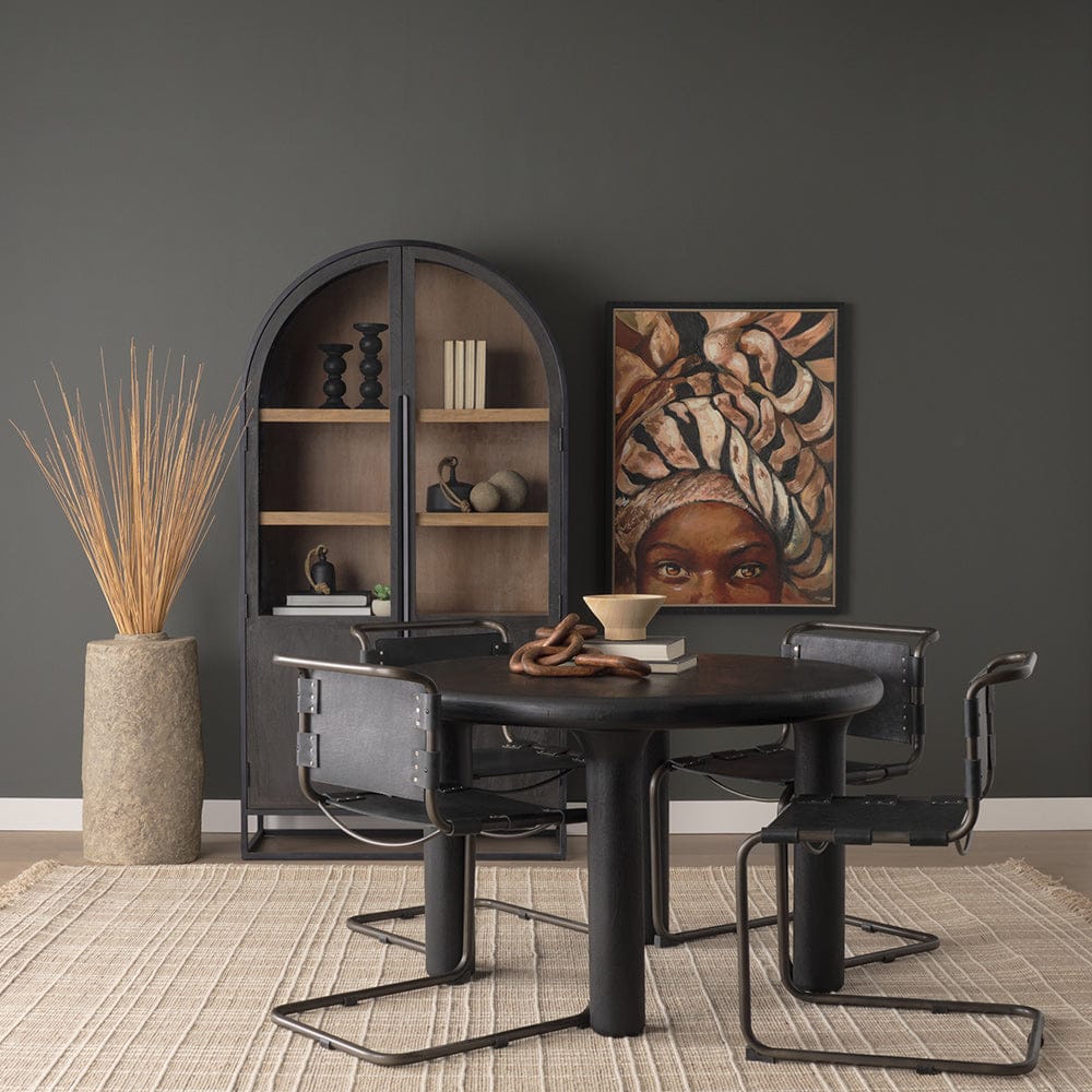 Mercana - Berbick 33" Total Height Black Leather w/ Iron Frame Dining Chair - 69273 view 13
