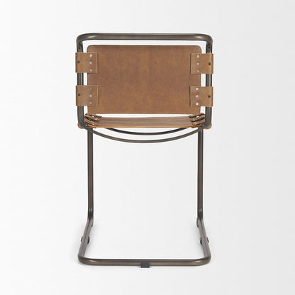 Mercana - Berbick 33" Total Height Medium Brown Leather w/ Iron Frame Dining Chair - 69274 view 4