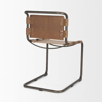 Mercana - Berbick 33" Total Height Medium Brown Leather w/ Iron Frame Dining Chair - 69274 view 5