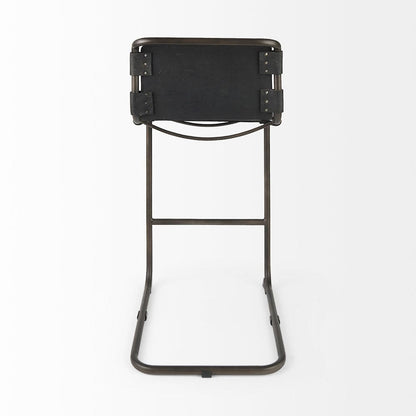 Mercana - Berbick 43" Total Height Black Leather w/ Iron Frame Bar Stool - 69279_CLOSEOUT view 4