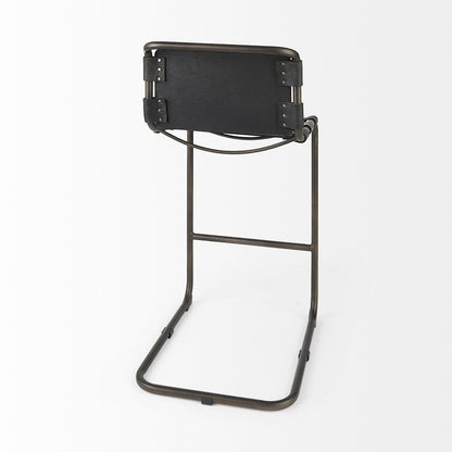 Mercana - Berbick 43" Total Height Black Leather w/ Iron Frame Bar Stool - 69279_CLOSEOUT view 5
