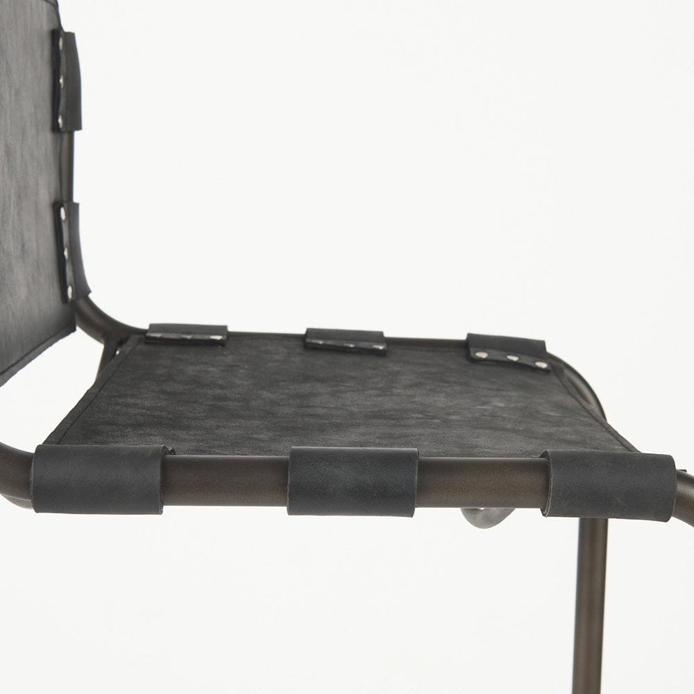 Mercana - Berbick 43" Total Height Black Leather w/ Iron Frame Bar Stool - 69279_CLOSEOUT view 7