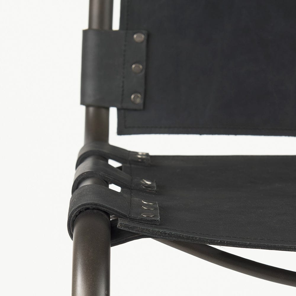 Mercana - Berbick 43" Total Height Black Leather w/ Iron Frame Bar Stool - 69279_CLOSEOUT view 8