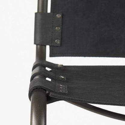 Mercana - Berbick 43" Total Height Black Leather w/ Iron Frame Bar Stool - 69279_CLOSEOUT view 8