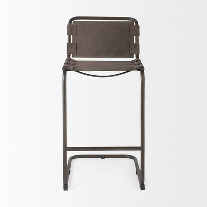 Mercana - Berbick 43" Total Height Brown/Gray Suede w/ Iron Frame Bar Stool - 69281_CLOSEOUT view 2