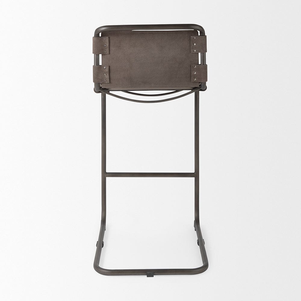 Mercana - Berbick 43" Total Height Brown/Gray Suede w/ Iron Frame Bar Stool - 69281_CLOSEOUT view 4