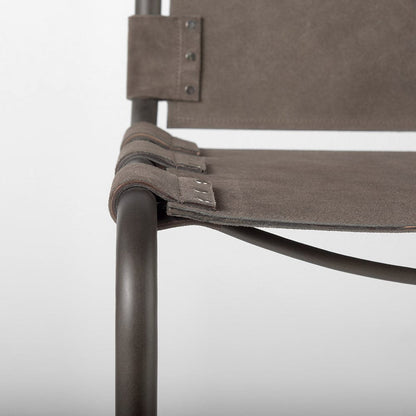 Mercana - Berbick 43" Total Height Brown/Gray Suede w/ Iron Frame Bar Stool - 69281_CLOSEOUT view 8